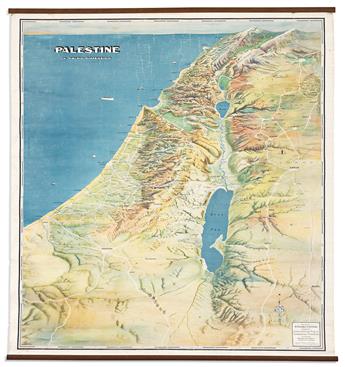 (HOLY LAND.) Group of 3 early twentieth-century wall maps.